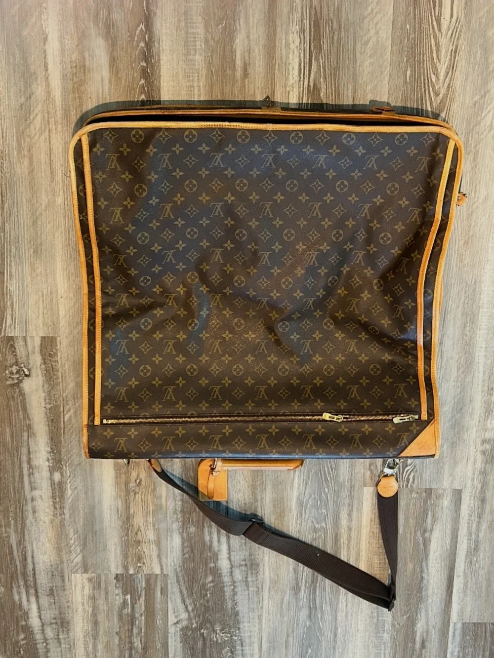 Louis Vuitton Monogram Canvas Garment Bag in Brown with Tan Trim